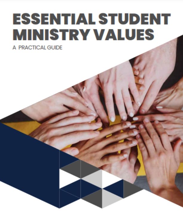 Cover page of "Essential Student Ministry Values" guidebook